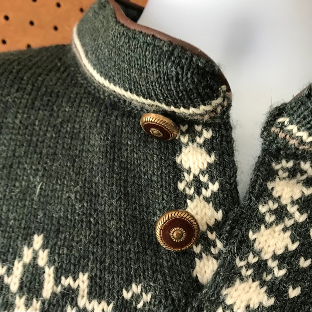 Dale of Norway Mens Green Fair Isle Wool Sweater - Picture 4 of 10